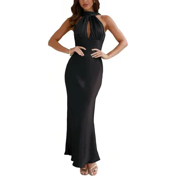 empire waist formal wedding guest dress Modest Muslim Women's Luxe Pleated Evening Formal Dress G761 main image 1